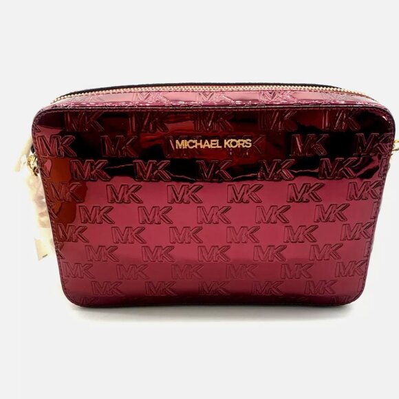 MICHAEL Michael Kors Jet Set Monogram Patent Crossbody Bag - Picture 1 of 8